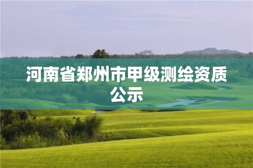 河南省鄭州市甲級測繪資質公示