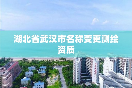 湖北省武漢市名稱變更測繪資質