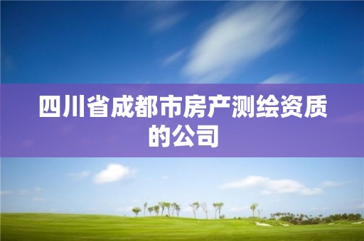 四川省成都市房產測繪資質的公司