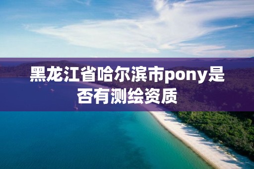 黑龍江省哈爾濱市pony是否有測繪資質