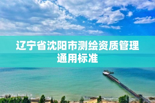 遼寧省沈陽市測繪資質管理通用標準