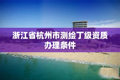 浙江省杭州市測繪丁級資質辦理條件