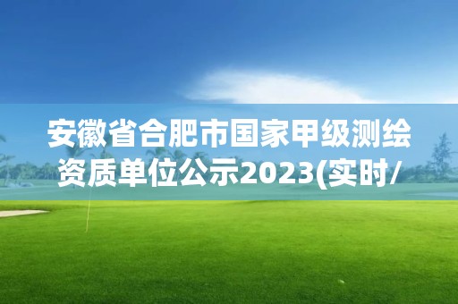 安徽省合肥市國家甲級測繪資質(zhì)單位公示2023(實時/更新中)