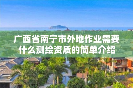 廣西省南寧市外地作業需要什么測繪資質的簡單介紹