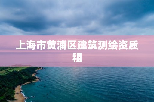 上海市黃浦區建筑測繪資質租