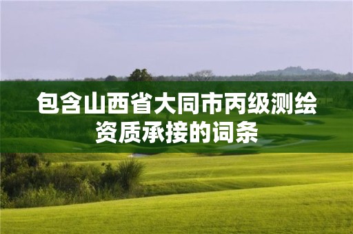 包含山西省大同市丙級測繪資質承接的詞條