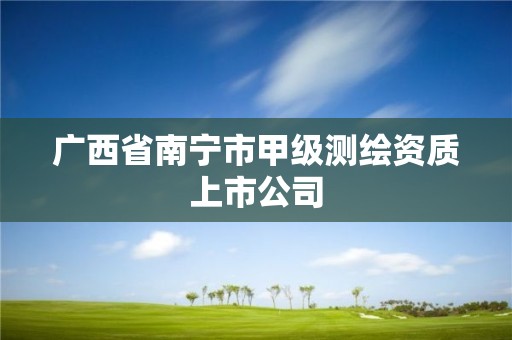 廣西省南寧市甲級測繪資質上市公司