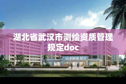 湖北省武漢市測繪資質(zhì)管理規(guī)定doc