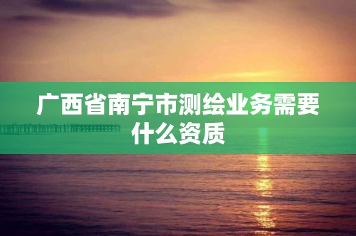 廣西省南寧市測繪業務需要什么資質