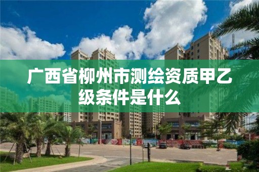 廣西省柳州市測繪資質(zhì)甲乙級條件是什么