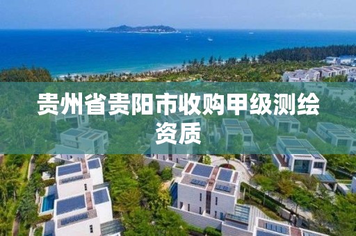 貴州省貴陽市收購甲級測繪資質