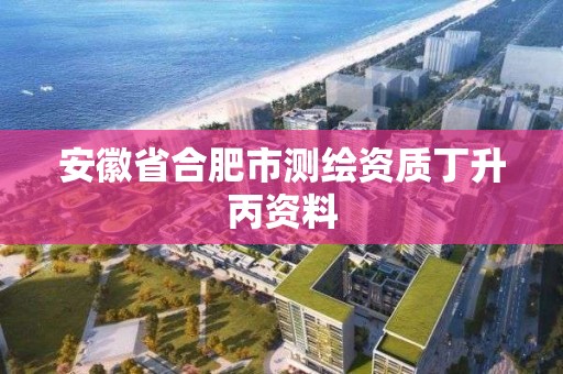 安徽省合肥市測繪資質(zhì)丁升丙資料