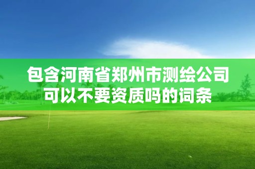 包含河南省鄭州市測繪公司可以不要資質嗎的詞條