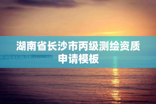 湖南省長沙市丙級測繪資質申請模板