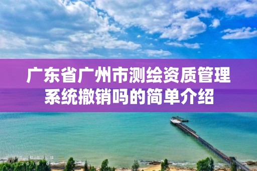 廣東省廣州市測繪資質(zhì)管理系統(tǒng)撤銷嗎的簡單介紹