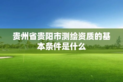 貴州省貴陽市測繪資質的基本條件是什么