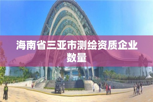 海南省三亞市測繪資質企業數量