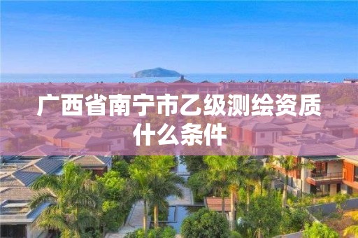 廣西省南寧市乙級測繪資質什么條件