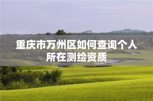 重慶市萬州區如何查詢個人所在測繪資質