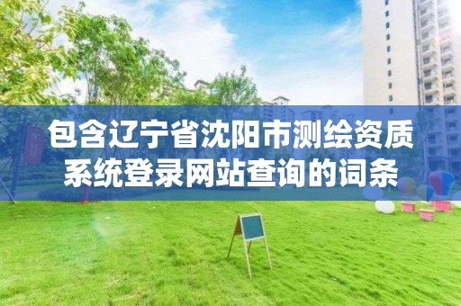 包含遼寧省沈陽市測繪資質系統登錄網站查詢的詞條