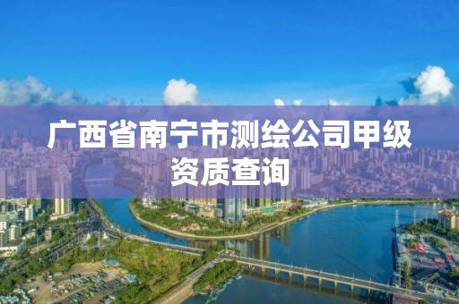 廣西省南寧市測繪公司甲級資質查詢