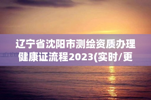 遼寧省沈陽市測繪資質(zhì)辦理健康證流程2023(實時/更新中)