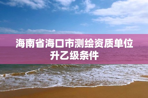 海南省海口市測(cè)繪資質(zhì)單位升乙級(jí)條件