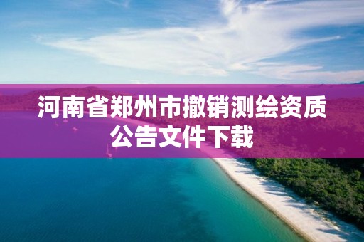 河南省鄭州市撤銷測繪資質公告文件下載