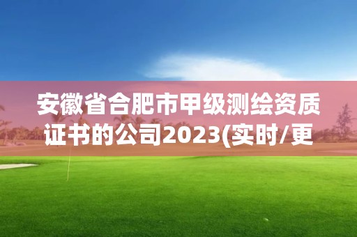 安徽省合肥市甲級測繪資質證書的公司2023(實時/更新中)