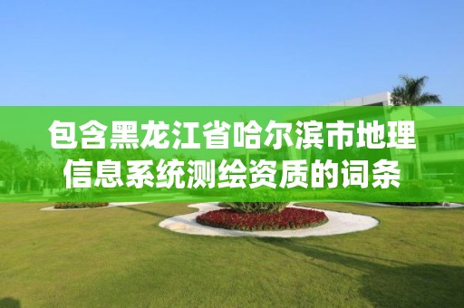 包含黑龍江省哈爾濱市地理信息系統測繪資質的詞條