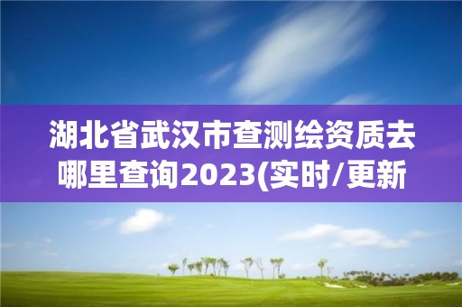 湖北省武漢市查測繪資質去哪里查詢2023(實時/更新中)