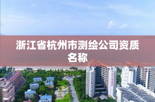 浙江省杭州市測繪公司資質名稱