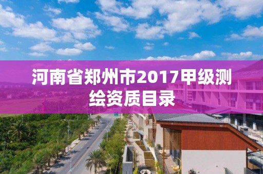 河南省鄭州市2017甲級測繪資質目錄