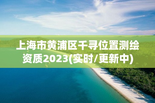 上海市黃浦區千尋位置測繪資質2023(實時/更新中)