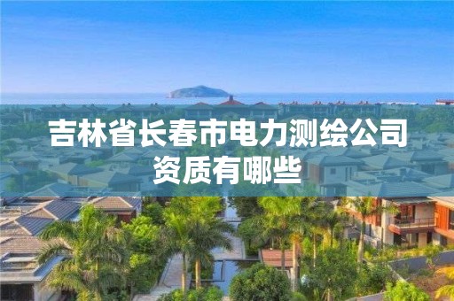 吉林省長春市電力測繪公司資質(zhì)有哪些