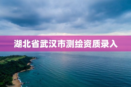 湖北省武漢市測繪資質錄入