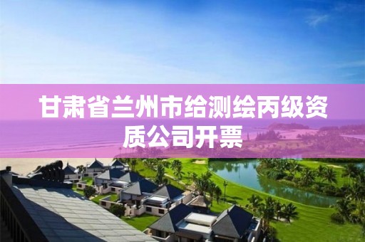 甘肅省蘭州市給測繪丙級資質(zhì)公司開票