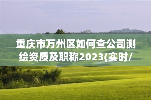 重慶市萬州區(qū)如何查公司測(cè)繪資質(zhì)及職稱2023(實(shí)時(shí)/更新中)