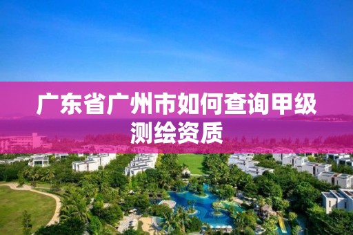 廣東省廣州市如何查詢甲級測繪資質