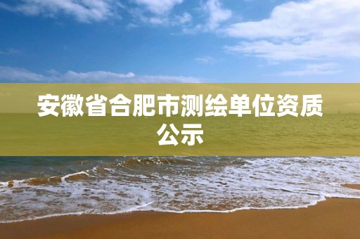 安徽省合肥市測繪單位資質公示