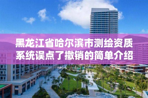 黑龍江省哈爾濱市測繪資質系統誤點了撤銷的簡單介紹