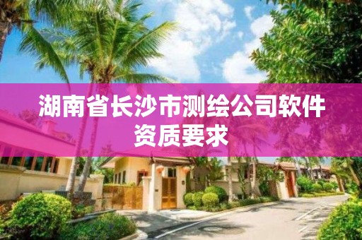 湖南省長沙市測繪公司軟件資質要求