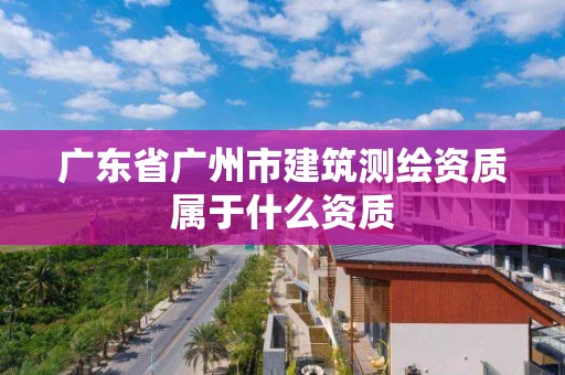 廣東省廣州市建筑測繪資質屬于什么資質