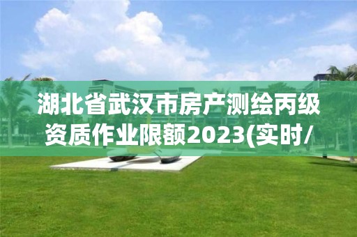 湖北省武漢市房產測繪丙級資質作業限額2023(實時/更新中)