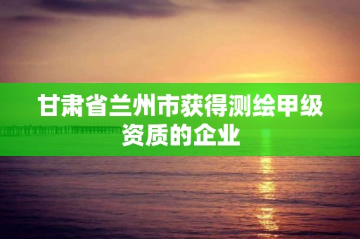 甘肅省蘭州市獲得測繪甲級資質的企業