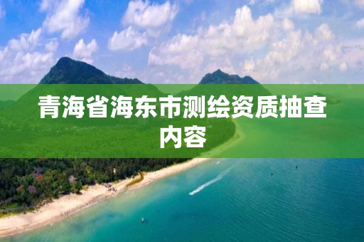 青海省海東市測繪資質(zhì)抽查內(nèi)容