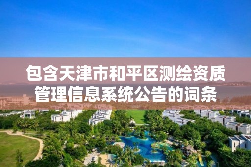 包含天津市和平區測繪資質管理信息系統公告的詞條