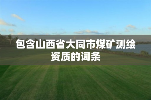 包含山西省大同市煤礦測繪資質(zhì)的詞條