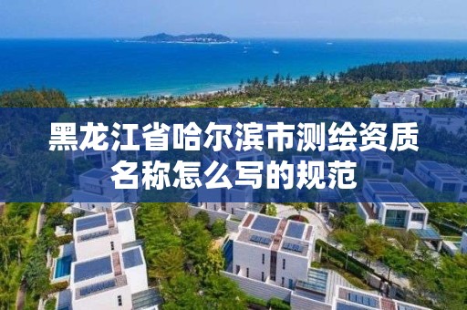 黑龍江省哈爾濱市測繪資質名稱怎么寫的規范