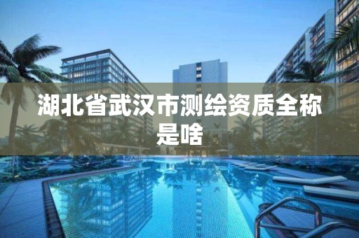 湖北省武漢市測繪資質(zhì)全稱是啥